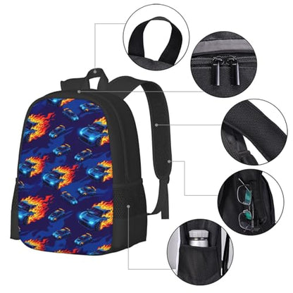 Sturdy Polyester Shoulder Pack Blue Red Fire Truck, Anti Theft Spacious Camping Rucksack Casual Daily Bag for Men Women Fitness Outdoor Activity - color: Design (579)