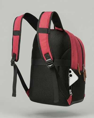 TRAILKICKER Classic Laptop Backpack with Padded 17 inch Laptop Sleeve, Multi Pocket Backpack, Casual Daypack Backpacks (Burgundy) - color: Burgundy