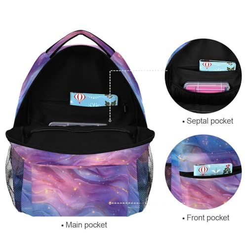 Cool Backpacks for Unisex Adult Waterproof Travel Laptop Backpack with Chest Strap Gift Men & Women Blue Purple - color: Multicolor14