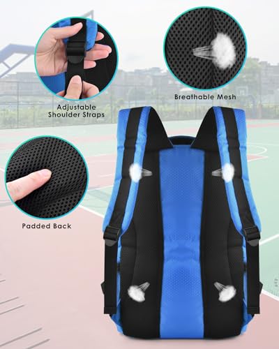 BROTOU Basketball Backpack, Large Basketball Bag with Shoes and Ball Compartment, Soccer Backpacks for Basketball/Volleyball - color: Light Blue