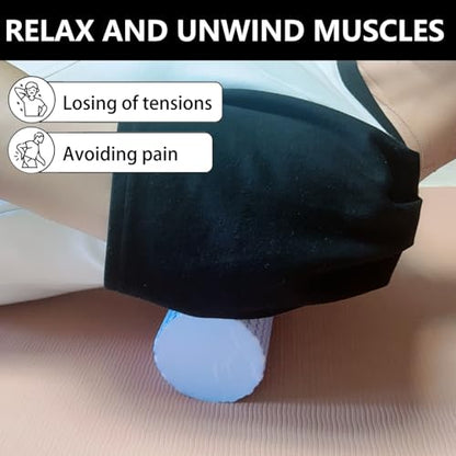 EVA Massage Roller, Recovery Foam Roller, Medium Density Light Blue Trigger Point Massage Roller for Deep Tissue Excercise, Physical Therapy, Muscle Restoration, 12" X 4" Round - color: Blue