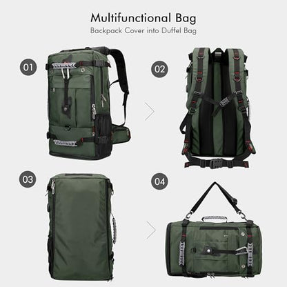 WITZMAN Travel Backpack for Men Large Duffle Luggage Bag Fit 17 Inch Laptop Carry On Bags for Airplane (B681 Army Green) - color: Army Green