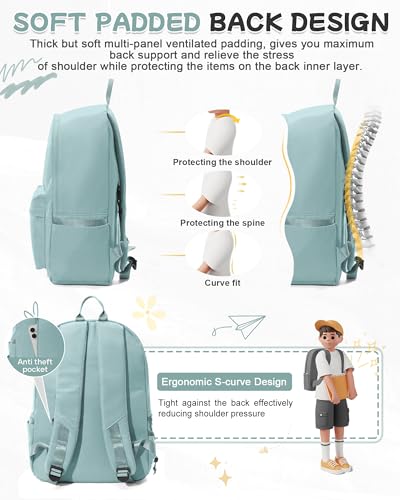 Light Blue Backpack for School, Small High School Bookbag Back Pack for Teens Girls Boys, College Backpack Book Bag for Women Men, Mini Simple Daypack Backpack Mochilas Escolares para Adolescentes - color: Light Blue