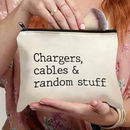 Plugs Cables & Chargers - Makeup Bag for Women Travel - Zipper Cosmetic Storage Bag with Vibrant Designs, Soft Fabric & Multi-Use Functionality (Gift for Birthdays, Graduation, Christmas) (Style B) - style: Style B