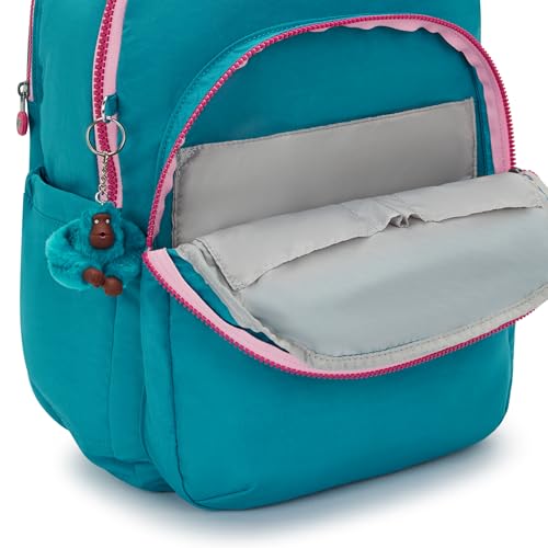 Kipling Women's Seoul Extra Large 17" Laptop Backpack, Durable, Roomy with Padded Shoulder Straps, Built-In Protective Sleeve - color: Striking Blue, size: 13.5''L x 17.75''H x 9''D
