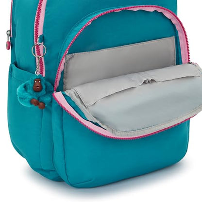 Kipling Women's Seoul Extra Large 17" Laptop Backpack, Durable, Roomy with Padded Shoulder Straps, Built-In Protective Sleeve - color: Striking Blue, size: 13.5''L x 17.75''H x 9''D