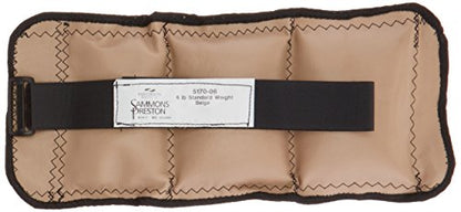 Sammons Preston Cuff Weight, 6 lb, Beige, Velcro Strap & D-Ring Closure, Grommet for Easy Hanging, Lead Free Steel Ankle & Wrist Weights, For Strength Building & Injury Rehab, Sold Individually - style: 6 lbs.