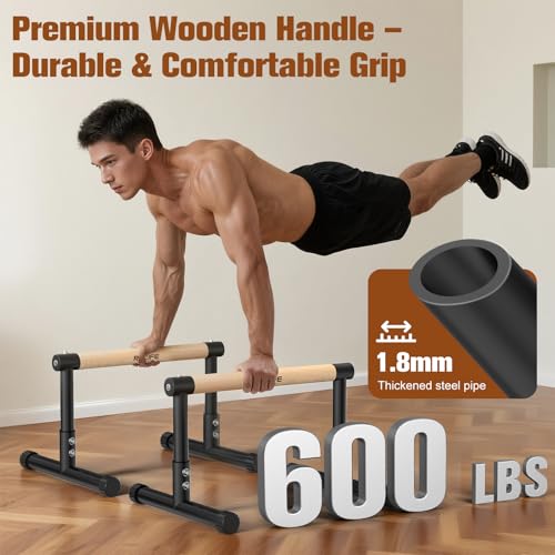 RELIFE REBUILD YOUR LIFE Dip Station Functional Heavy Duty Dip Stands Fitness Workout Dip bar Station Stabilizer Parallette Push Up Stand - color: Black-04
