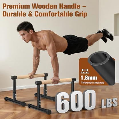 RELIFE REBUILD YOUR LIFE Dip Station Functional Heavy Duty Dip Stands Fitness Workout Dip bar Station Stabilizer Parallette Push Up Stand - color: Black-04
