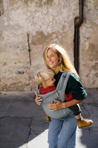 Beco Toddler Carrier with Extra Wide Seat, 100% Cotton - Front-Carry & Backpack Style - Lightweight & Ergonomic Sling Carrier for Children (24-48 Months) - Grey - color: Grey