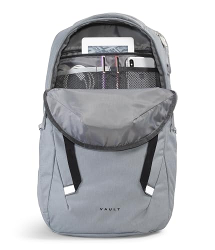 The North Face Vault Everyday Laptop Backpack - Commuter Travel Bag, Water-Repellent Finish, Spacious Compartment, Mid Grey Dark Heather/TNF Black-NPF, One Size - color: Mid Grey Dark Heather/Tnf Black-npf