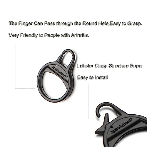 Zpsolution Zipper Tab Fixer Repair for Clothes, Jackets, Coats, Sweaters, Boots, Shoes, Backpack, Handbags - color: 2 black