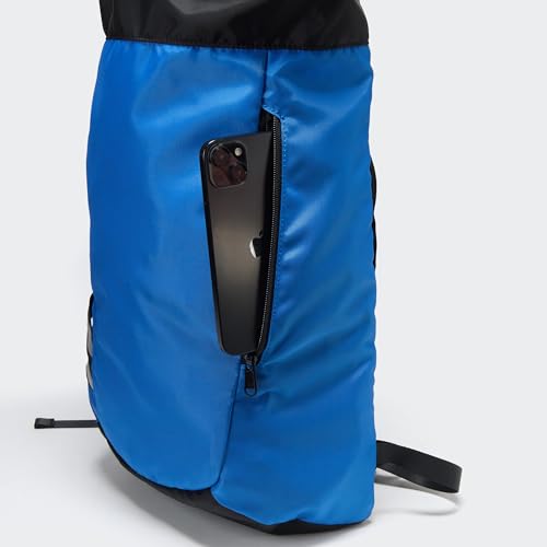 Pander Drawstring Backpack with Adjustable Shoulder Straps, Slim Gym Cinch Sack with Side Zipper Pocket, Machine Washable Polyester Daypack for Travel & Workout, Blue - color: Blue