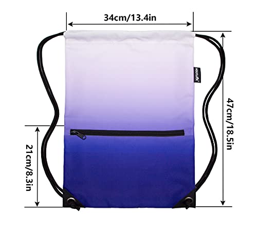 HOLYLUCK Drawstring Backpack Bag Sport Gym Sackpack - color: Gradient Purple