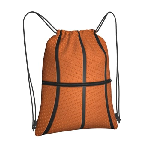 Outdoor Sports Basketball Drawstring Bag, Waterproof Drawstring Backpack for Gym Sports Teams Basketball Party, Men Women Durable Cinch Bag with Front Zipper Pocket and Inside Zipper Pocket - color: Basketball