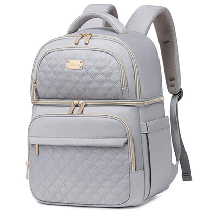 Backpack Cooler Lunch Backpack Double Decker Lunch Box,Insulated Backpack Lunch Cooler Bag, Lightweight Leakproof Lunchbox Backpack for Women Men to Travel,Picnic,Hiking,Beach,Camping - color: Gray