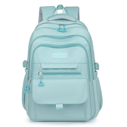 Eagerrich School Cute Aesthetic Backpack Girls Basckpack for Students Kids Teen Girls Large Capacity Bookbags College Backpacks Laptop Lightweight Bookbag Casual Travel Daypacks School Bag（Blue） - color: Blue
