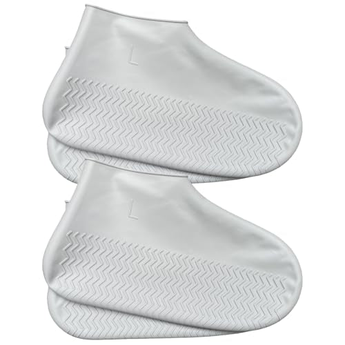 Waterproof Shoe Covers 2 Pairs,Rain Shoe Covers Reusable Silicone Non Slip Shoe Covers for Outdoor,Rain Shoe Covers for Women and Men (Gray, Large) - color: Gray, size: Large