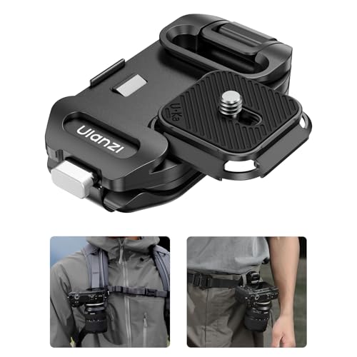 ULANZI Camera Backpack Strap Clip,w Plate Quick Release System, Compatible w Uka QR Plates, for Sony, Nikon, Fuji, DSLR Action Cam Mount, Bearable Load up to 10kg【Not Compatible w F38/Arca System】