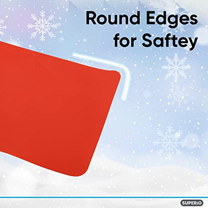 Superio Snow Slider Mat, Flexible Snow Sled Flying Carpet, Roll up Sleds for Kids 36" / Adults 54" Lightweight Plastic Snowboard Sled, 1 Pack - color: Red, size: 54"