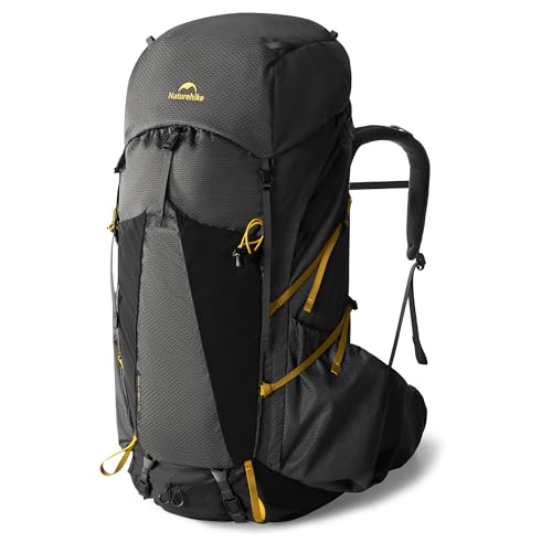 Naturehike Seek Wind 65L Backpack Trekking for Women Waterproof Hiking Backpack Outdoor with Rain Cover for Camping Cycling and Hiking(Black/65L/Women) - color: Black/Women, size: 65L