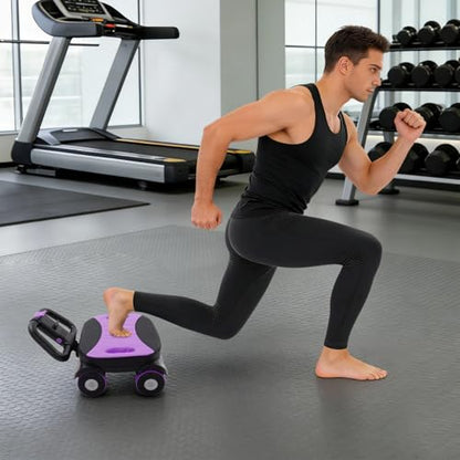 Ab Wheel Roller, 4-Wheel Abdominal Roller with Elbow Support - color: Purple