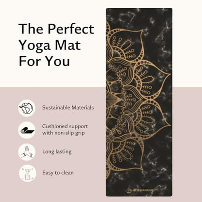 Shakti Warrior Pro Hemp Mat - Artist Designed, Premium Printed Eco-Friendly Non-Slip mat, Great for Regular & Hot Yoga, Pilates, Workouts 72 inch x 24 inch x 3mm Thick - color: Sahasrara