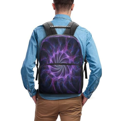 Supdreamc Daypack Backpack Polyester Anti-Theft Multipurpose Purple Tie Dye Trippy Art Bookbag Big Capacity Travel Hiking Camping Rucksack With Smooth Zippers - color: Pattern 428