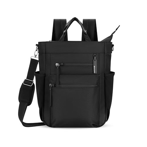 Sherpani Soleil, Anti Theft Convertible Backpack, 3 in 1 Tote, Crossbody Purse, 18L Travel Bag, Fits 13” Laptop (Carbon Signature) - color: Carbon - Signature