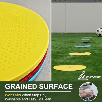 LEZER 6 Inch 8 Inch Flat Cones, Spot Markers, Soccer Cones, Field Court Markers, Sit Spots, Flat Discs, Soccer Training Equipment, Agility Practice, Football, Made in Taiwan - style: 8 inch with 24 pcs