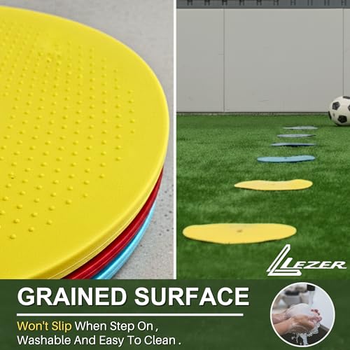LEZER 6 Inch 8 Inch Flat Cones, Spot Markers, Soccer Cones, Field Court Markers, Sit Spots, Flat Discs, Soccer Training Equipment, Agility Practice, Football, Made in Taiwan - style: 8 inch with 36 pcs