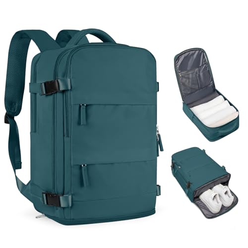 coofay Travel Backpack For Women Men Airline Approved Carry On Backpack Flight Approved Waterproof Sports Luggage Backpack Casual Daypack Small Hiking Backpack - color: A-peacock Blue, size: Medium