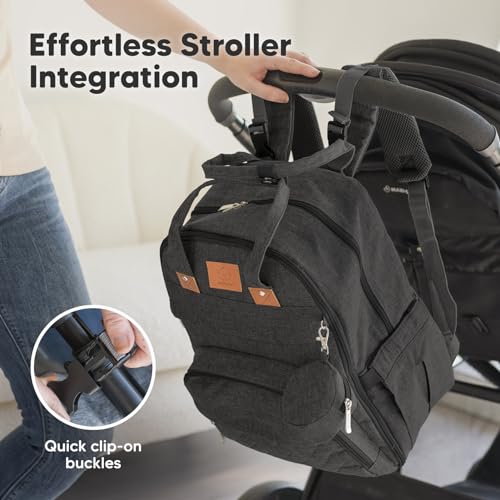 KeaBabies Diaper Bag Backpack - Large Baby Diaper Bag with Changing Pad, Baby Boy, Girl, Travel Backpack for Mom and Dad, Waterproof, Multi Function Durable (Charcoal) - color: Charcoal