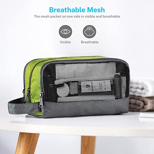 Gonex Travel Toiletry Bag Nylon, Shaving Bag Toiletry Organizer Green - color: Green