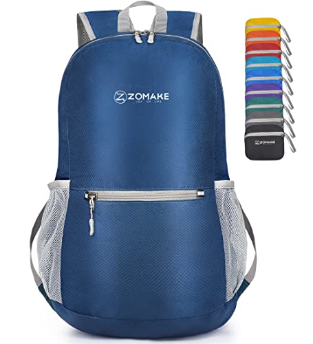 ZOMAKE Ultra Lightweight Hiking Backpack 20L, Packable Small Backpacks Water Resistant Daypack for Women Men(Navy Blue) - color: Royal Blue-b