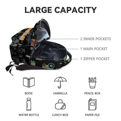 Custom Toddler Tractor Backpack - 17 Inch Kids Boys Construction Backpacks 6-8, Large Capacity Preschool Travel Book Bag for Primary School - color: Orange