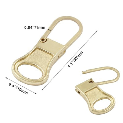 Zorveiio 6pcs Gold Zipper Pull Replacement 1mm Thickness - style: GoldA-6Pcs
