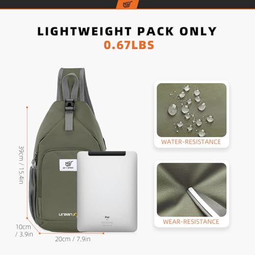 SKYSPER Sling Bag RFID Crossbody Sling Backpack Cross Body Shoulder Bag Travel Hiking Daypack for Women Men(Light Taupe) - color: Light Taupe