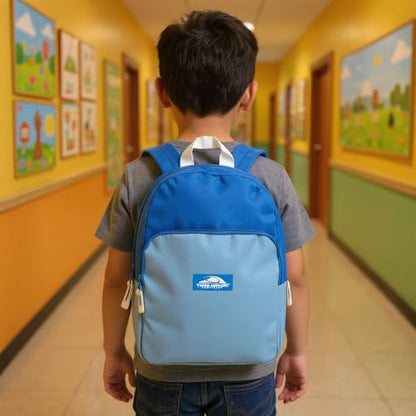 Trail maker 15 Inch Backpack for Kids, Preschool, Elementary & Middle School Students – Spacious Bookbag with Large Front Pocket, Adjustable Straps, Fits up to 13 Inch Laptop (Blue) - color: Blue