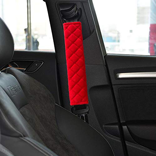 MIRKOO Car Seat Belt Cover Pad, 2-Pack Soft Car Safety Seat Belt Strap Shoulder Pad for Adults and Children, Suitable for Car Seat Belt, Backpack, Shoulder Bag, Laptop Computer Bag