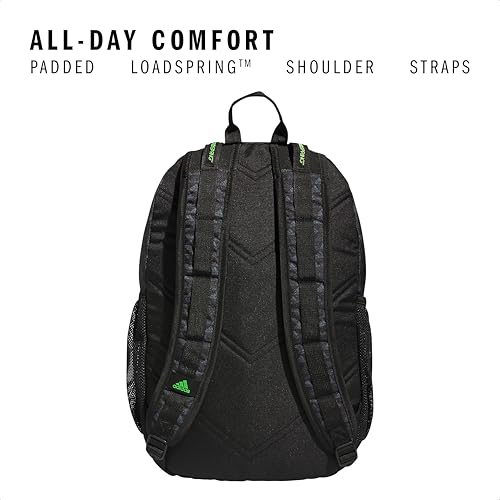 adidas Excel 6 School Backpack, 40L - color: Bos Mini Monogram Black/Lucid Lime Green, size: OSFA