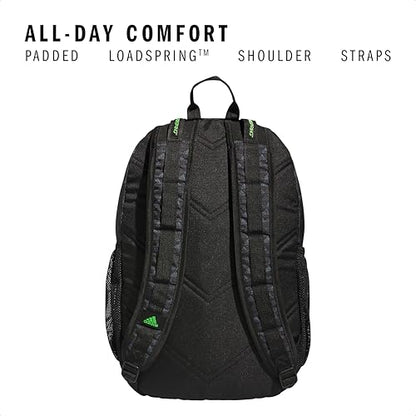 adidas Excel 6 School Backpack, 40L - color: Bos Mini Monogram Black/Lucid Lime Green, size: OSFA