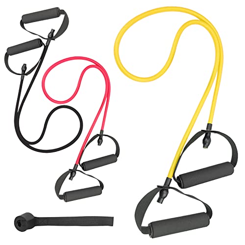 3PCS Resistance Bands with Handles Strength Bands Exercise Bands Set with Handles Elastic Bands Workout Bands for Working Out Strength Training Muscle Toning Door Anchor Workout