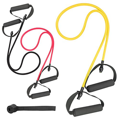 3PCS Resistance Bands with Handles Strength Bands Exercise Bands Set with Handles Elastic Bands Workout Bands for Working Out Strength Training Muscle Toning Door Anchor Workout
