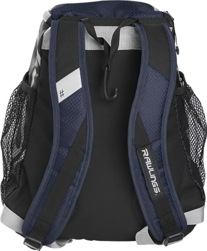 Rawlings | R400 Baseball & Softball Backpack Equipment Bag | T-Ball / Rec / Travel | Multiple Colors - color: Navy