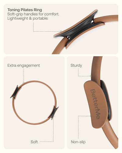 BetterMe Pilates Studio Kit – Pilates Ring, Pilates Ball, Resistance Bands & Sliders – Complete Pilates Equipment Set for Women – Home & Studio Pilates Workout Kit - color: Mocha
