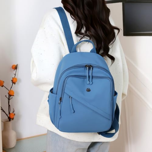 YANAER Mini Backpack Purse for Women Small Nylon Cute Light Weight Fashion Daypack for Work Travel Daily Backpack (Blue) - color: Blue
