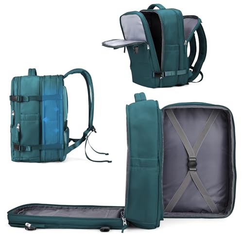 coowoz Large Travel Backpack For Women Men, Carry On Backpack,Hiking Backpack Waterproof Outdoor Sports Rucksack Casual Daypack Expandable Heavy Duty Extra large Backpack Peacock Blue - color: Peacock Blue, size: 45l