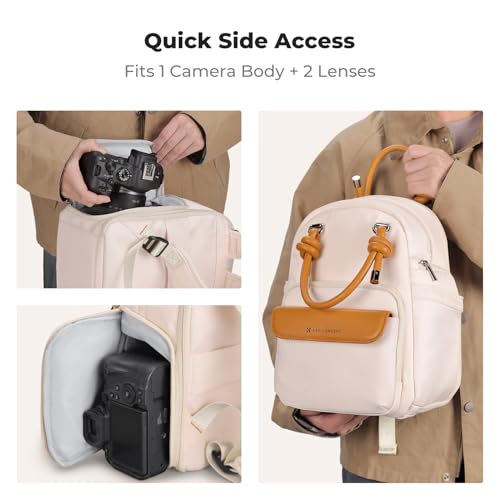 K&F CONCEPT Camera Backpack, DSLR/SLR Small Camera Bags for Photographers, Water-Resistant 2-in-1 Photography Backpack with 10.1” Tablet Compartment