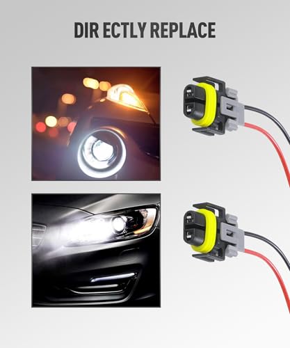 Fog Light Wiring Harness Kit,Car Accessories Universal H8 H9 H11 Fog Light Harness.Automotive Replacement Electrical Wiring Harnesses,Suitable for Most Cars,SUV,RV,Sedan,Trucks (4PCS) - size: 4PCS